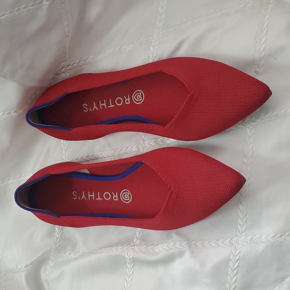 Rothy's The Point Bright Red Flats